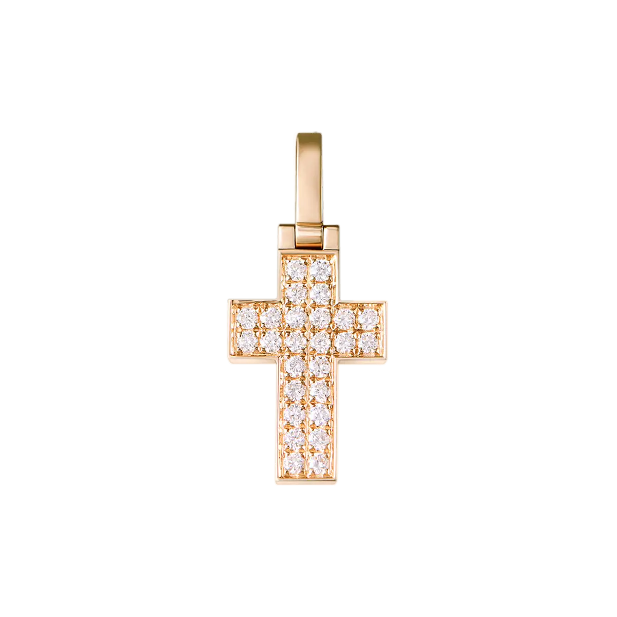 Colgante Cross Cross Cross Diamond de oro sólido de 18k - Micro