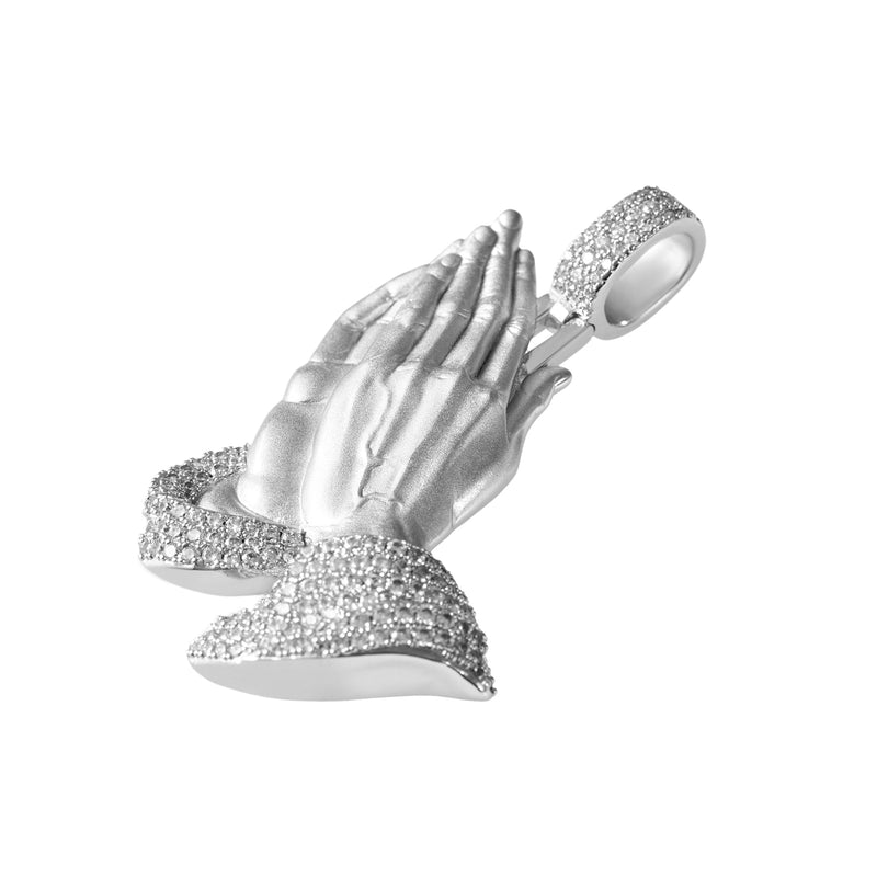 14K Gold Iced Praying Hand Pendant - Aporro - APORRO