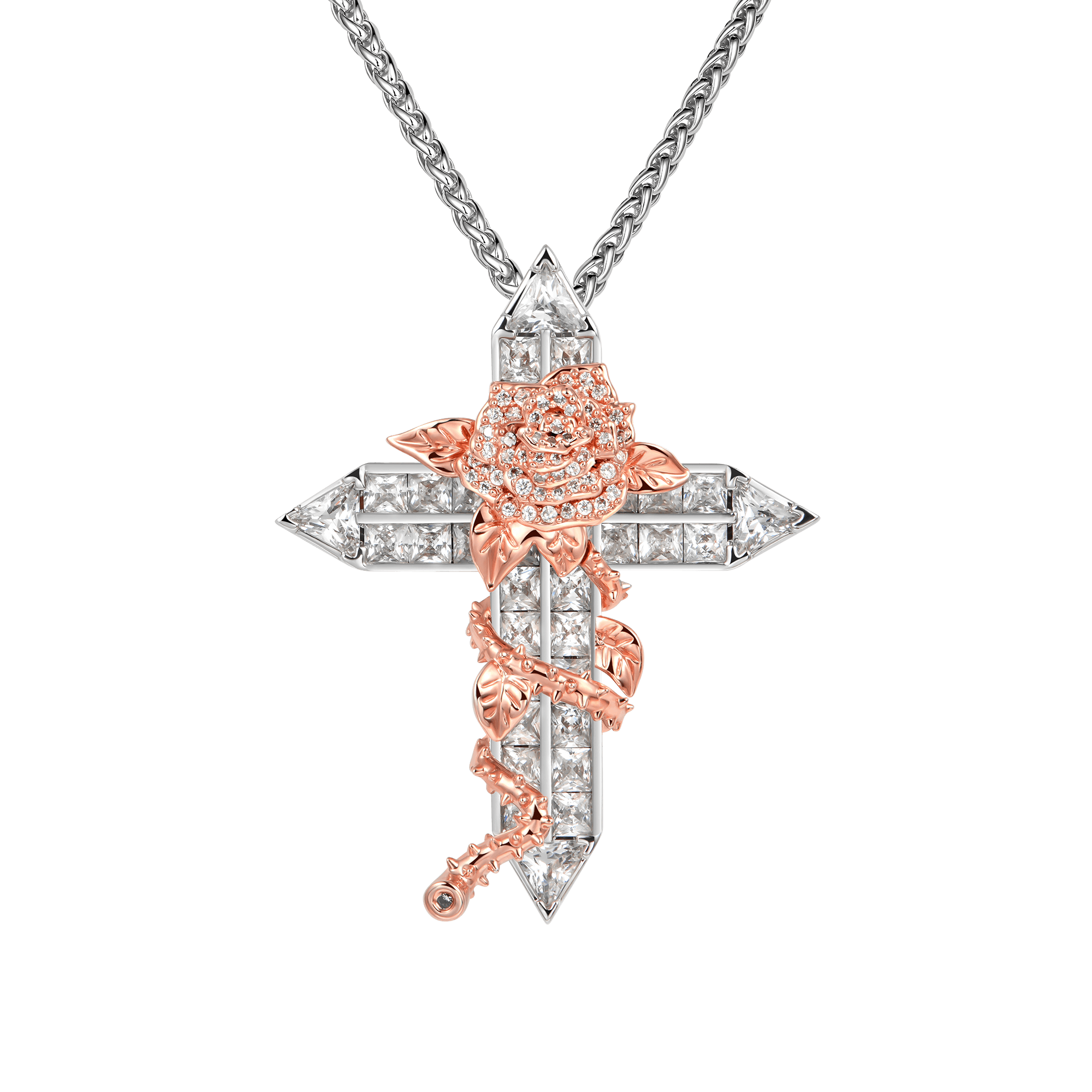 Rose Cross Pendant