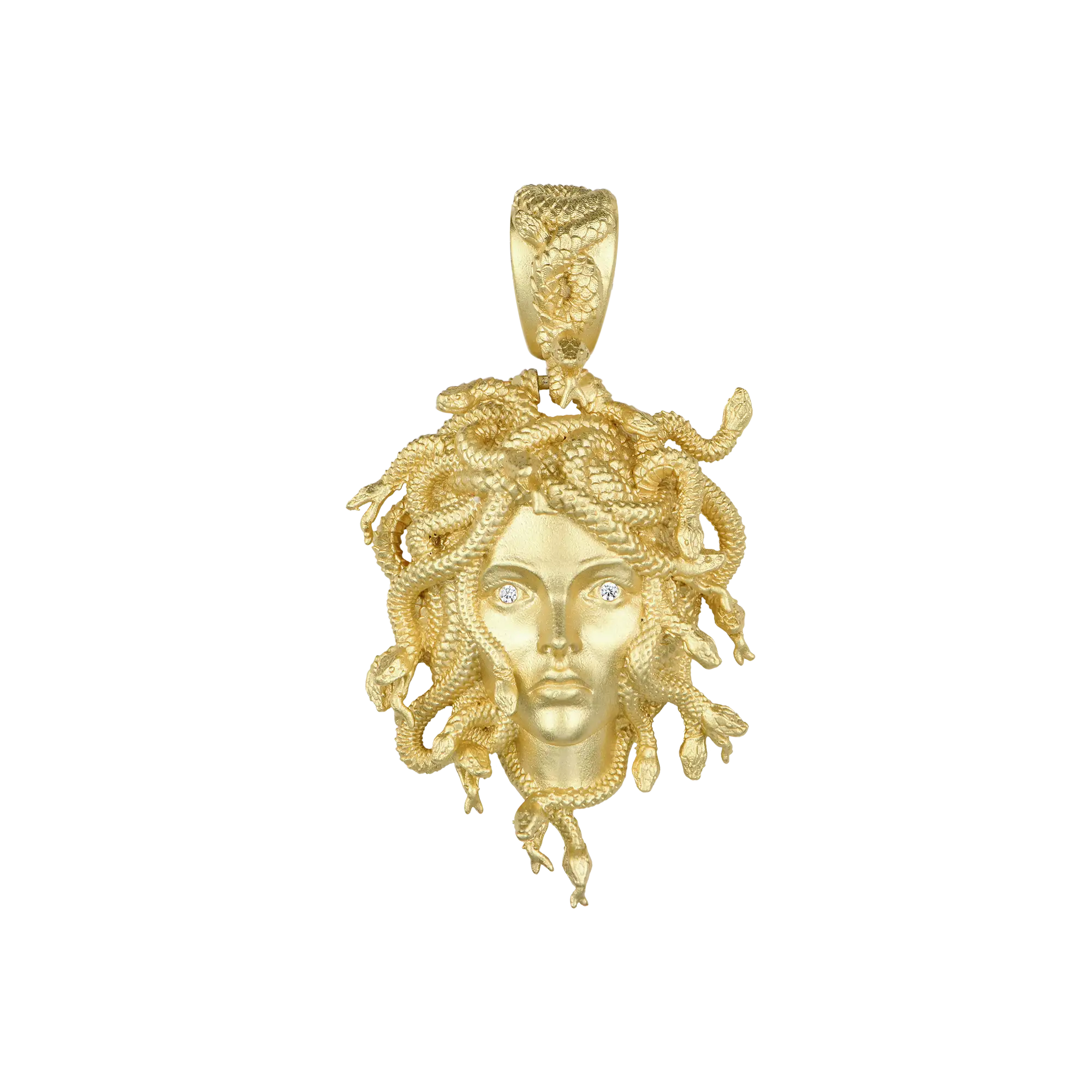 Moissanite Medusa Statue Pendant