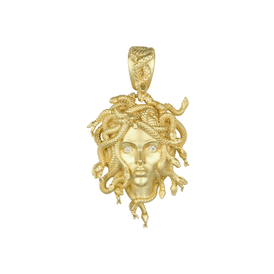 Moissanite Medusa Statue Pendant