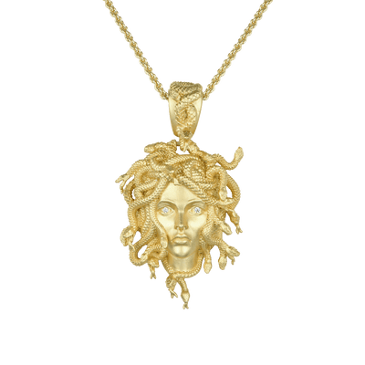 Moissanite Medusa Statue Pendant