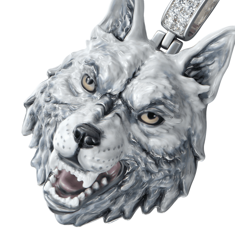Colgante en miniatura de esmalte de lobo sin miedo (preventa) - APORRO