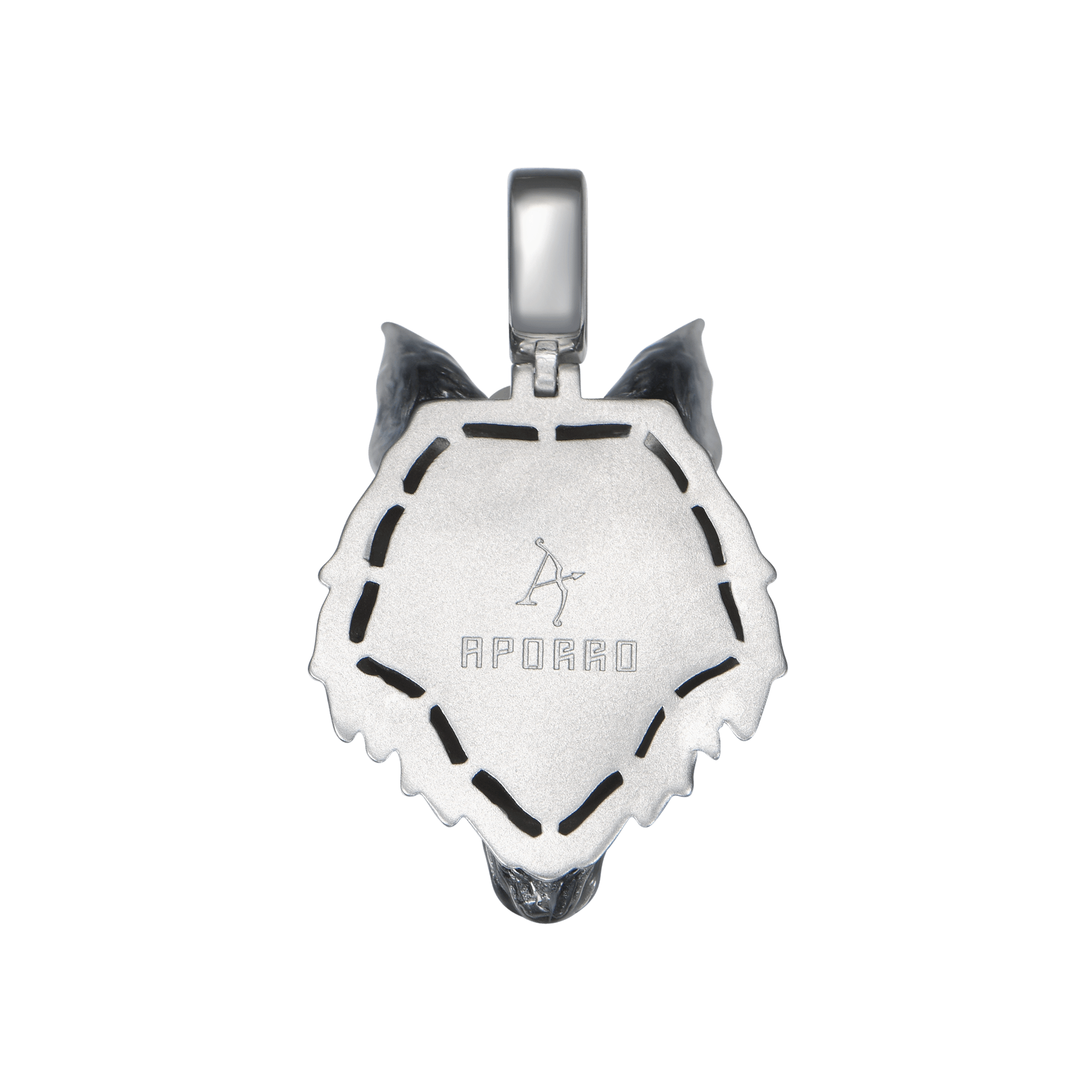 Pendentif miniature en émail de loup intrépide