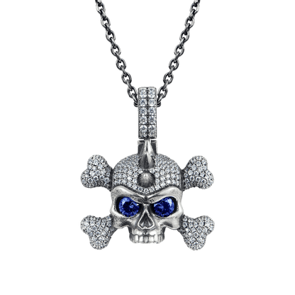 Pendentif crâne X en diamant