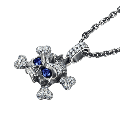 Pendentif crâne X en diamant