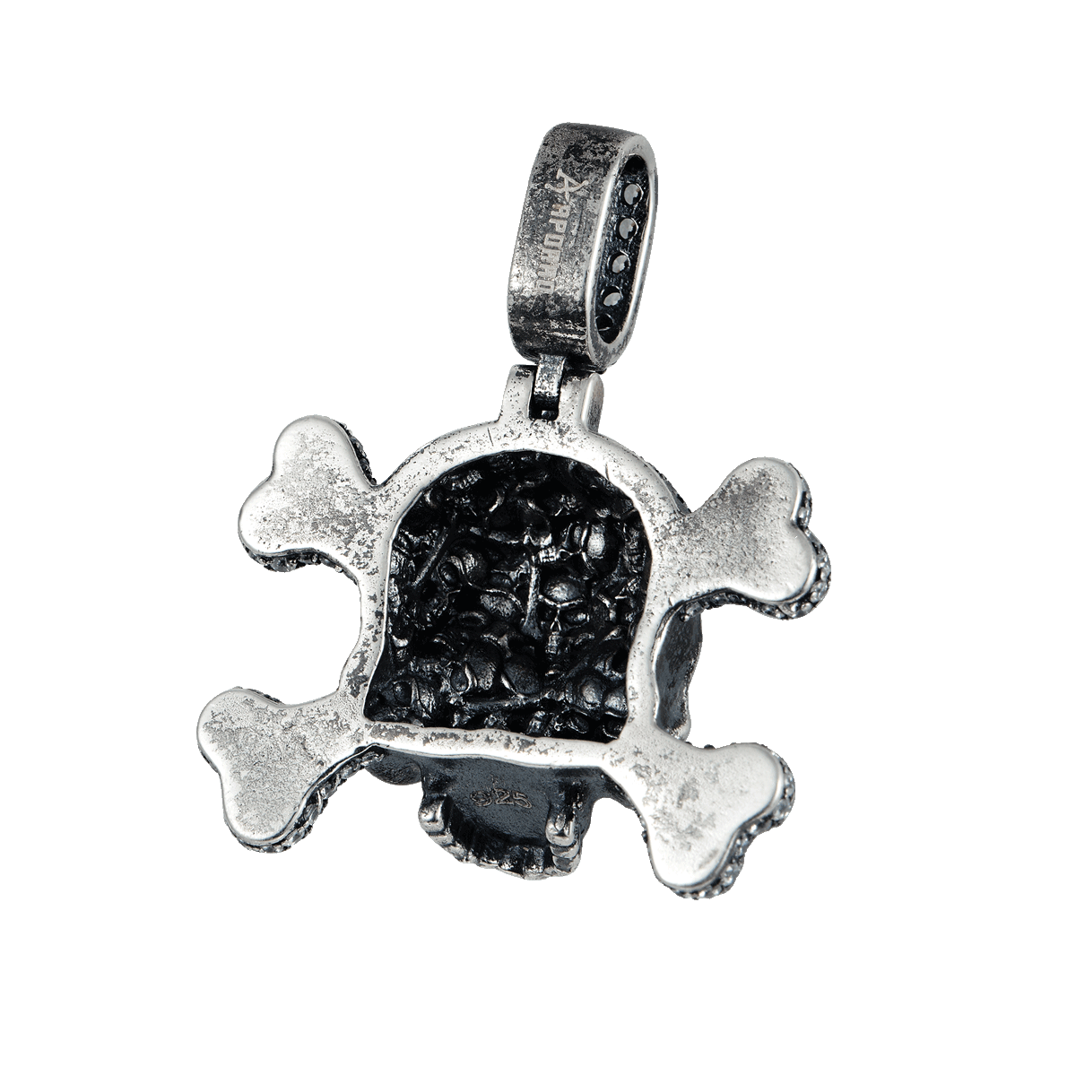 Pendentif crâne X en diamant