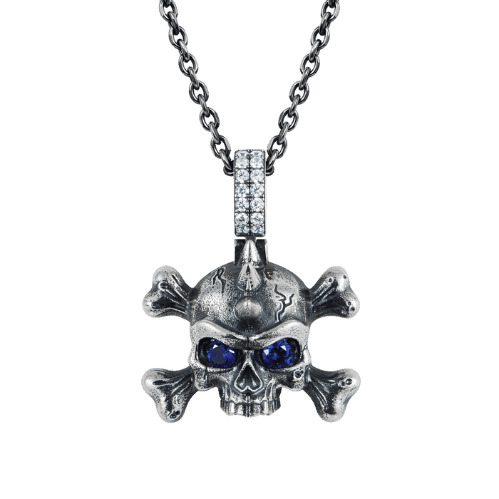 Pendentif crâne X en diamant