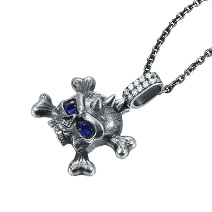 Pendentif crâne X en diamant