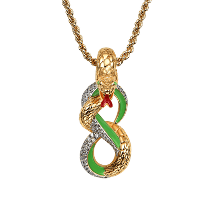 Infinity Glow in the Dark Snake Pendant