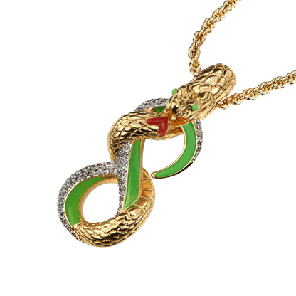 Infinity Glow in the Dark Snake Pendant