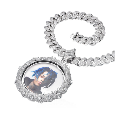 Custom Rotating Thorns Photo Pendant