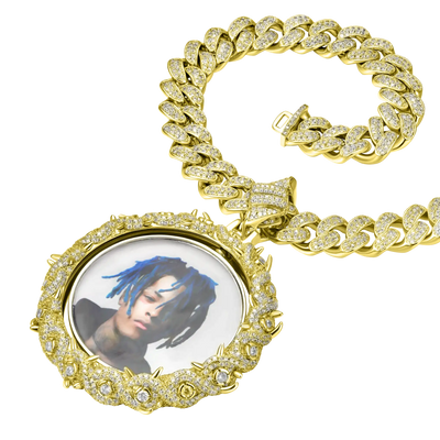 Custom Rotating Thorns Photo Pendant
