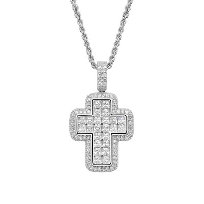 Colgante de cruz de corte radiante