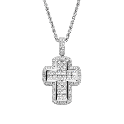 Pendentif en croix coupée rayonnante