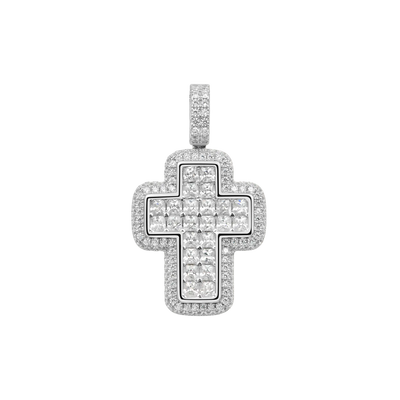 Colgante de cruz de corte radiante