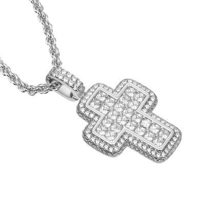 Radiant Cut Cross Pendant