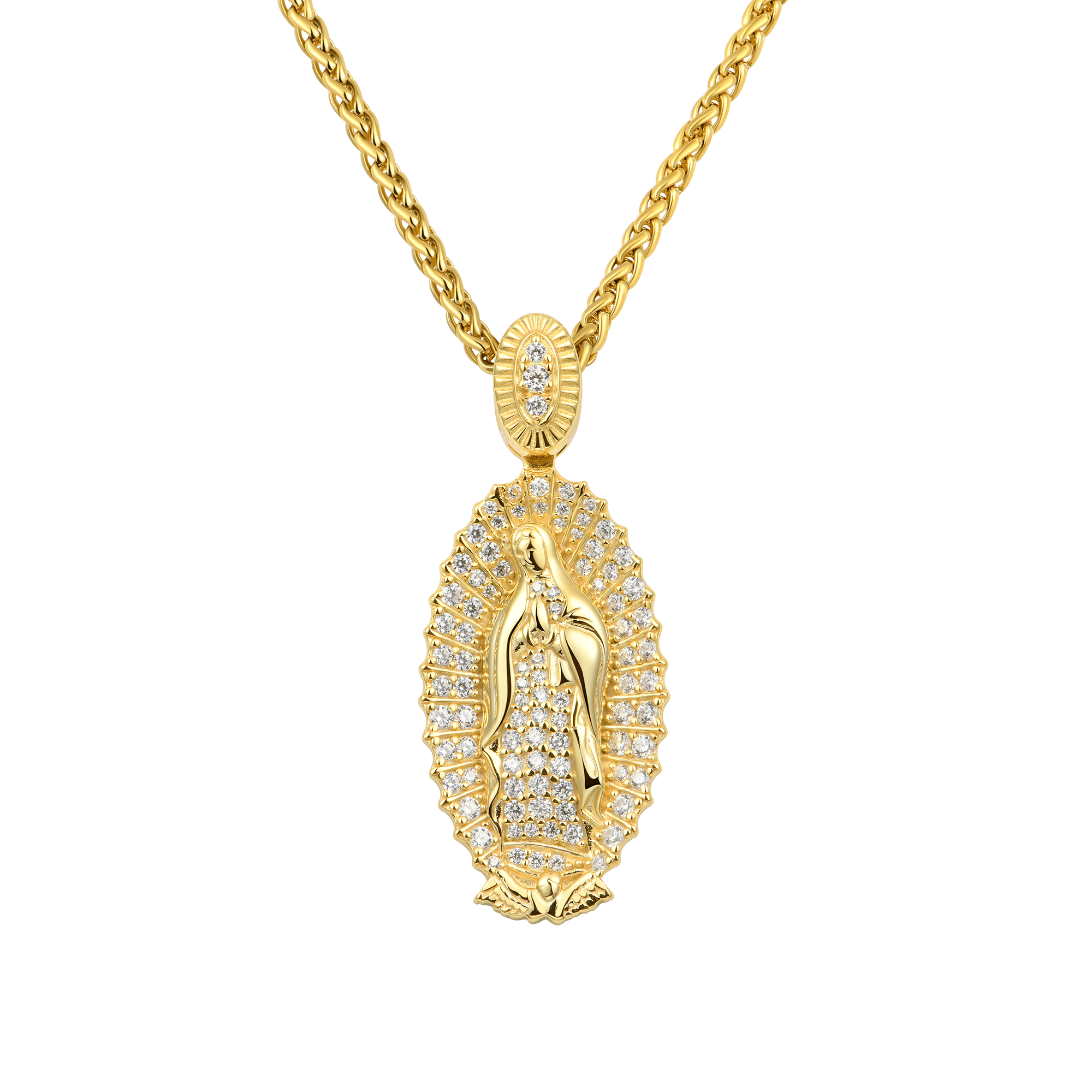 MOISSANITE Bendita Virgen María Colgante