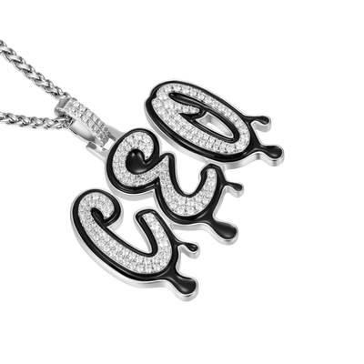 Ciondolo con carattere gocciolante smaltato personalizzato