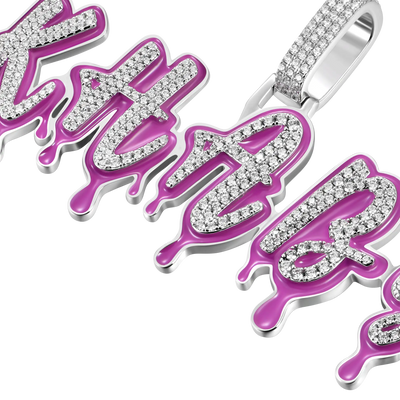 Ciondolo con carattere gocciolante smaltato personalizzato