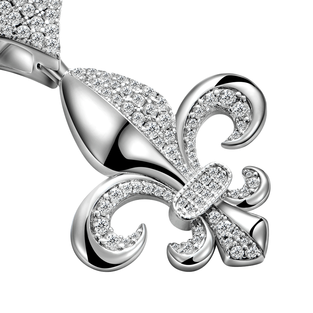 Moissanite Fleur de Lis Anhänger