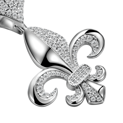 Moissanite Fleur de Lis Anhänger