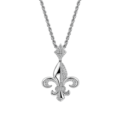 Moissanite Fleur de lis Pendant