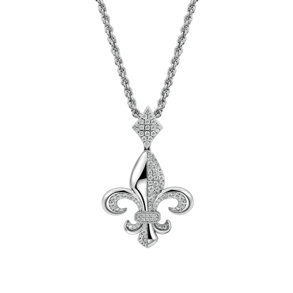 Moissanite Fleur de Lis Anhänger