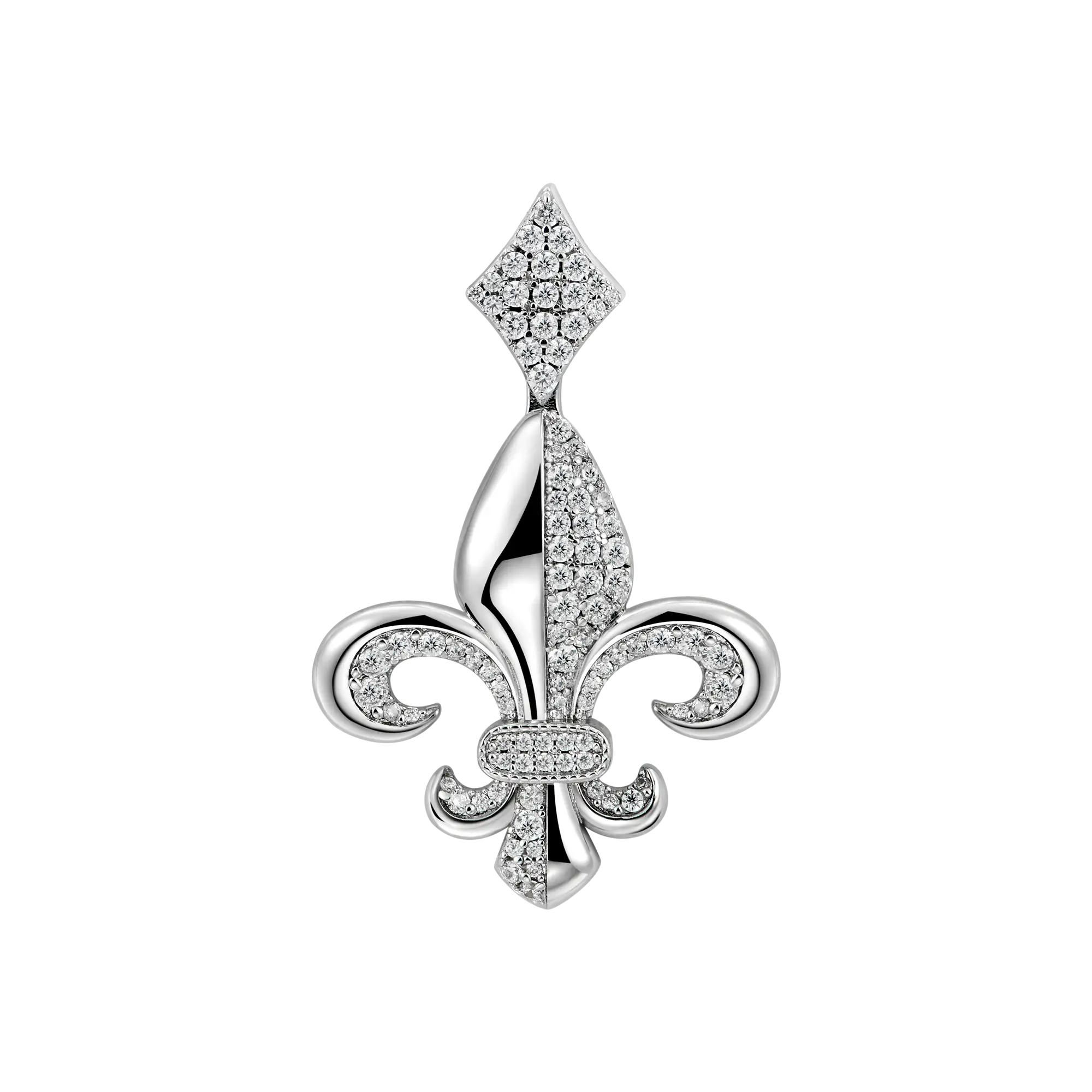 Moissanite Fleur de Lis Anhänger