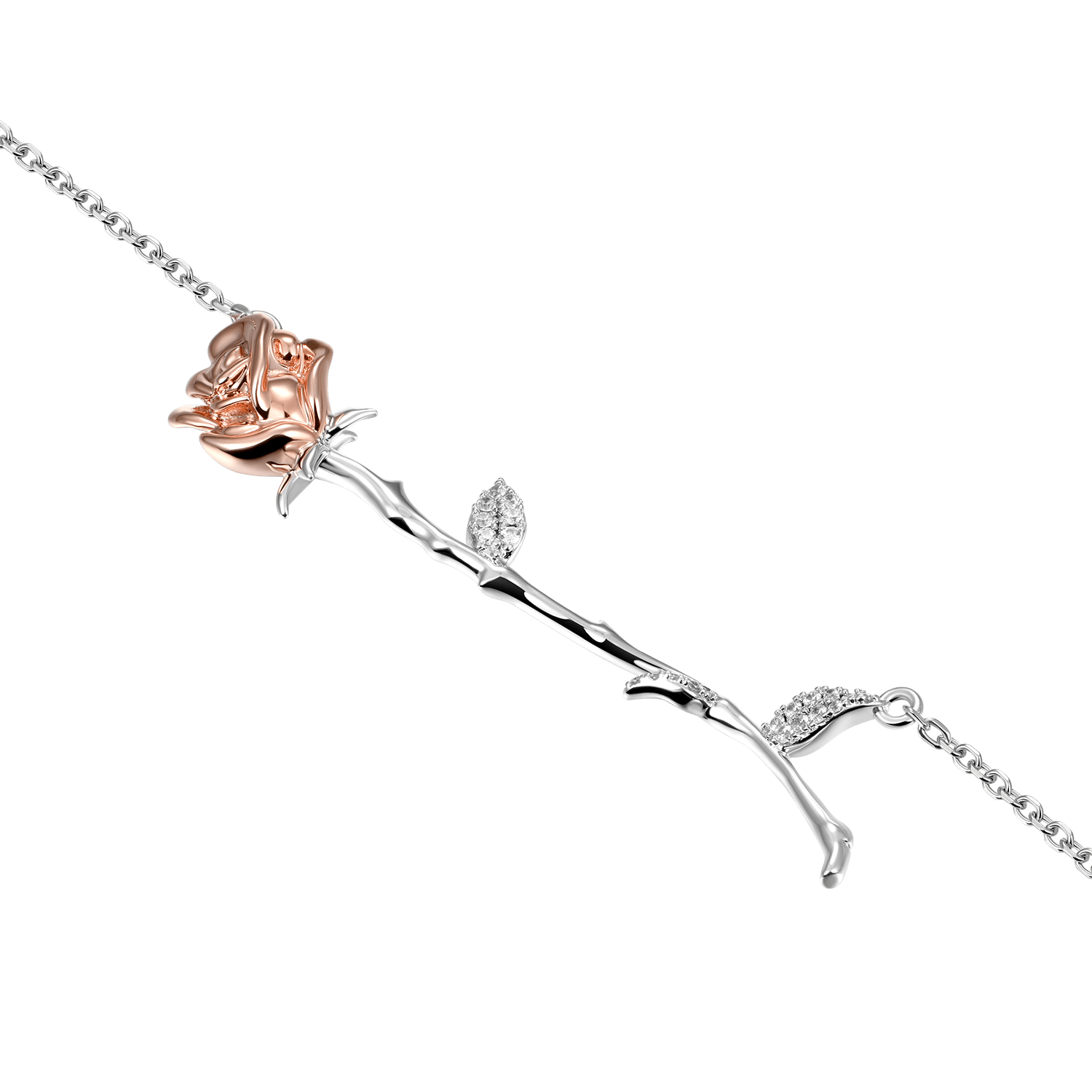 Collana regolabile ESSENTIALS con rosa addormentata