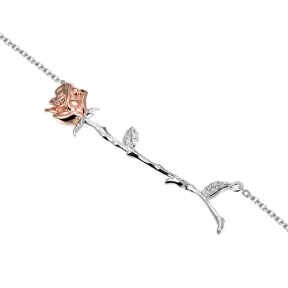 Collana regolabile ESSENTIALS con rosa addormentata