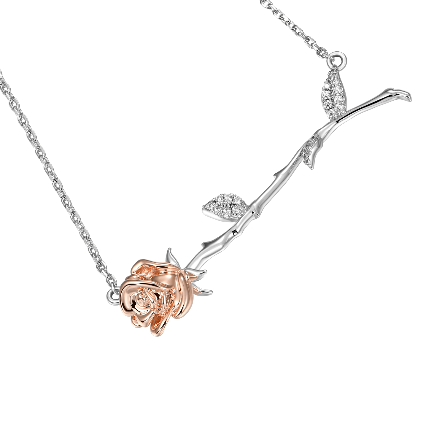 Collana regolabile ESSENTIALS con rosa addormentata