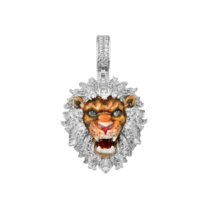 Fearless Lion Enamel Miniature Pendant