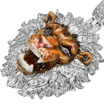 Furchtloser Löwe-Emaille-Miniatur-Anhänger
