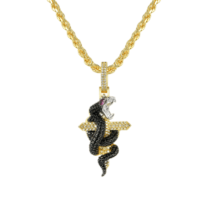 Iced Python Cross Pendant