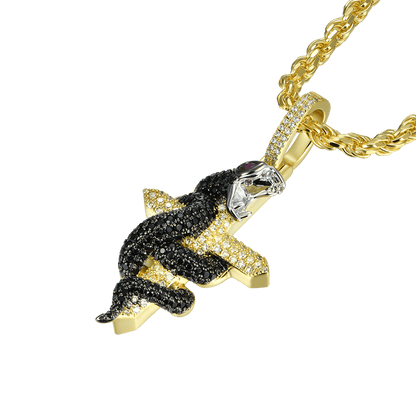 Iced Python Cross Pendant