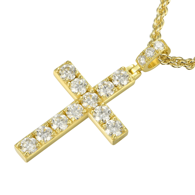 Solid Tennis Cross Pendant - Large - APORRO