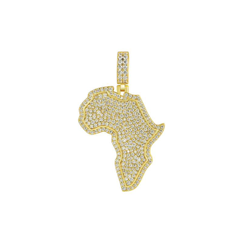 Moissanit Karte von Afrika Anhänger - APORRO