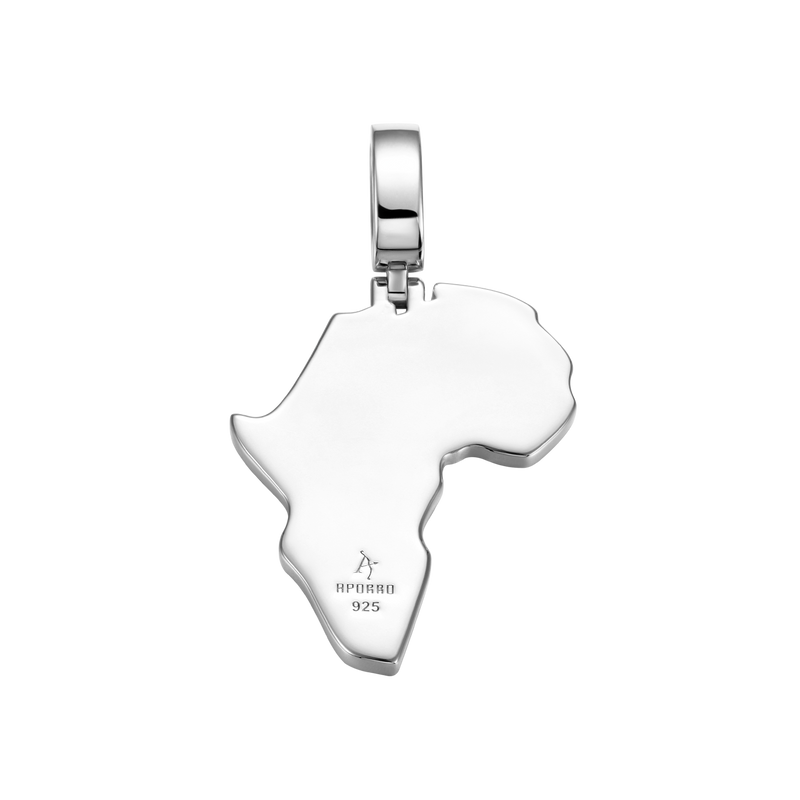 Ciondolo con mappa dell'Africa in moissanite - APORRO