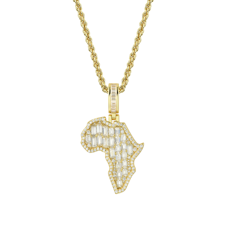 Pendentif Moissanite carte de l'Afrique - APORRO