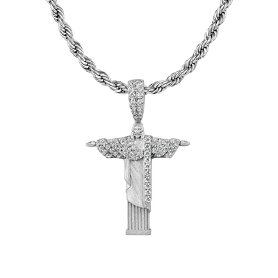 Moissanite Cristo Redentor Pendant - Micro