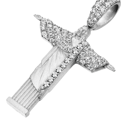 Moissanite Cristo Redentor Pendant - Micro