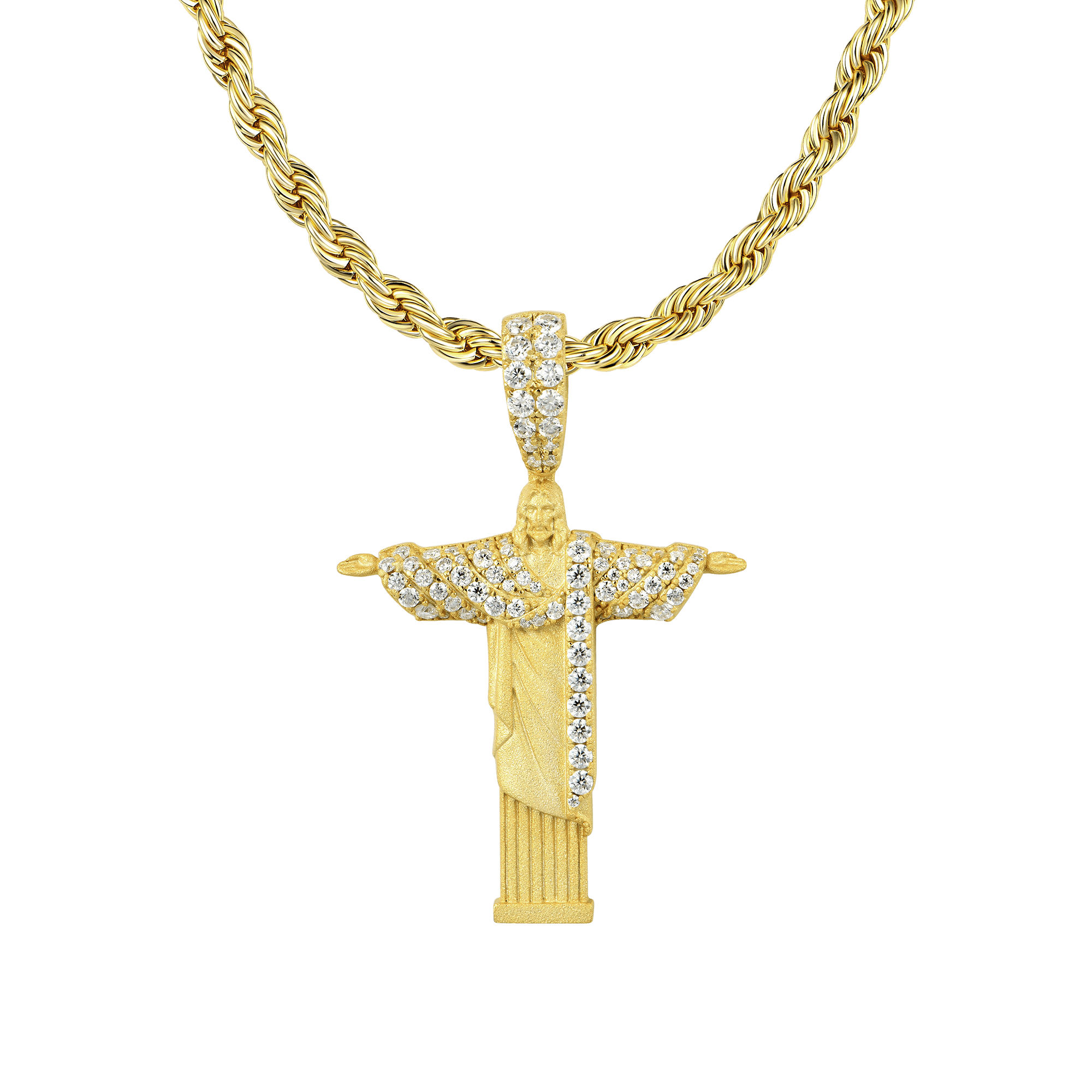 Moissanite Cristo Redentor Pendant - Micro