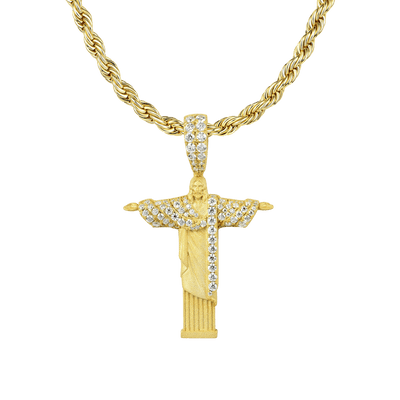 Moissanite Cristo Redentor Pendant - Micro