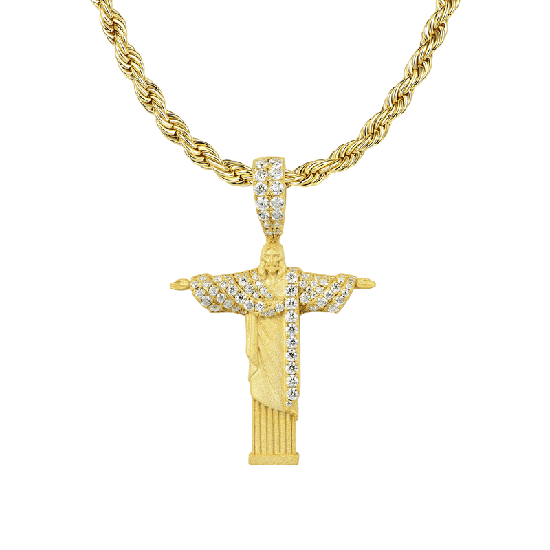 Micro Moissanite Cristo Redentor Pendant - APORRO HIP HOP JEWELRY - APORRO