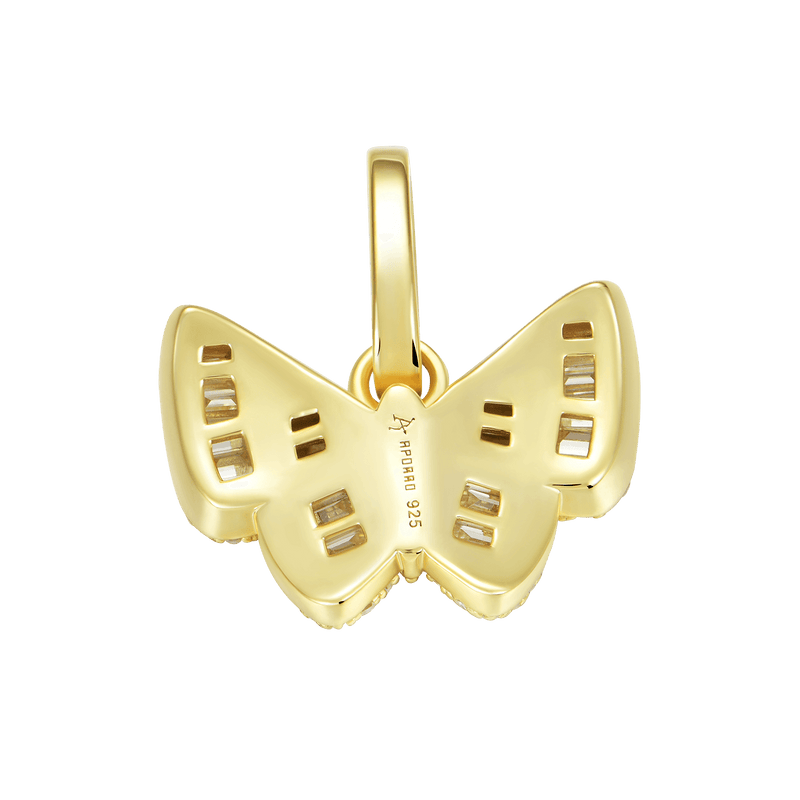 Iced Baguette Mix Round Cut Butterfly Pendant - Everyday Luxury - APORRO