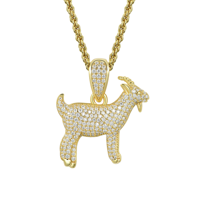 Iced Moissanite G.O.A.T Pendant - APORRO