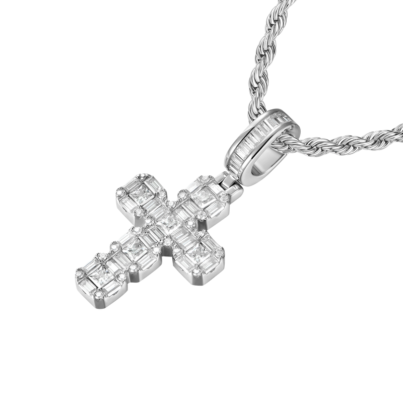 Moissanite Cluster Cross Pendant - APORRO