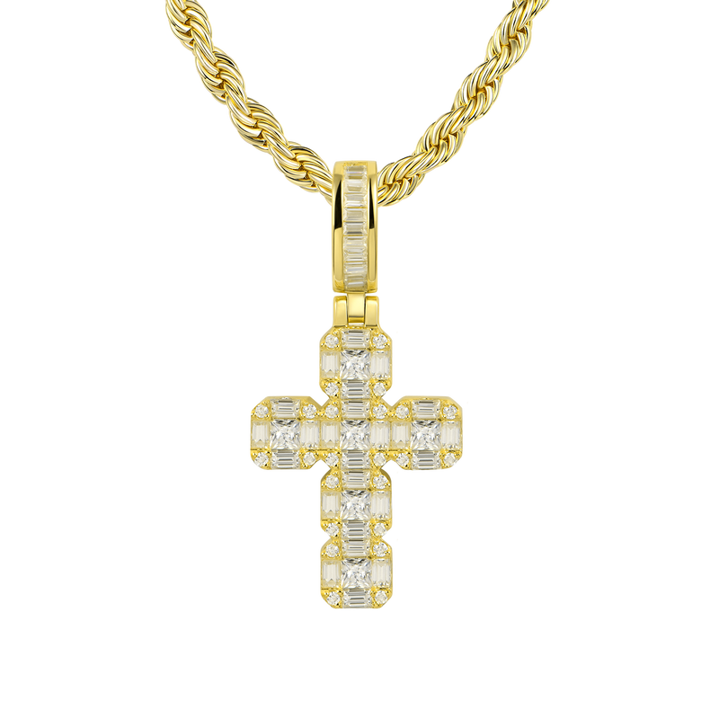 Moissanite Cluster Cross Pendant - APORRO