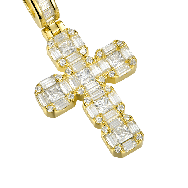 Moissanite Cluster Cross Pendant - APORRO